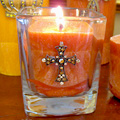 Frankincense Jeweled Cross Candle