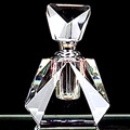 Designer Glass Oilholder, Silver accent, Beveled 12-sided w/FREE 1/4 oil