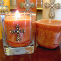 Frankincense Jeweled Cross Candle w/Refill