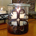 20% OFF! Glass Votive Holder in Cross stand w/4 pk. Votives