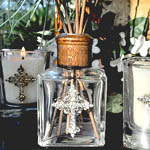 Jeweled Cross Glass Diffuser / Silver