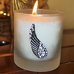 Angel Wing Candle - Antique Silver
