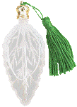 Green Tasseled Leaf Oil Holder w/ 1/4oz Anointing Oil