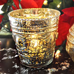 Mercury Glass Tall Tealight Holder w/ tealight
