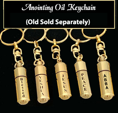 1 - Gold-tone keychain oil holder only