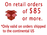 Free Shipping on all retail orders of $75 or more shipped to the continental US!