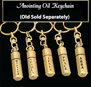 Gold-tone keychain oil holder