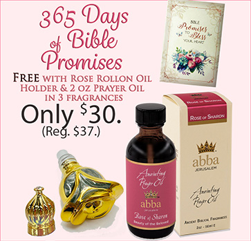 FREE "BIBLE PROMISES" DEVOTIONAL W/ ROSE ROLL-ON OIL HOLDER & 2 OZ OIL