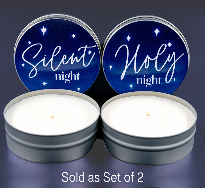 50% OFF! SET HOLIDAY CANDLE TIN - SILENT/HOLY - HOLIDAY BERRY