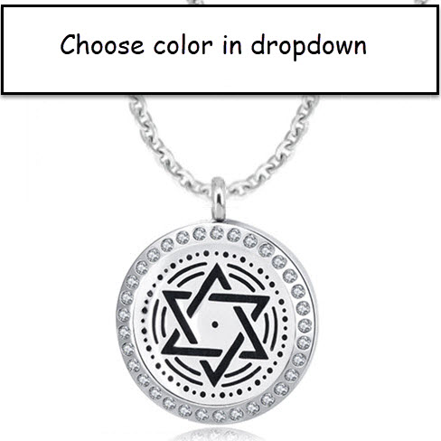 DIFFUSER PENDANT - JEWELED STAR OF DAVID STAINLESS - 1 FOR $16.99
