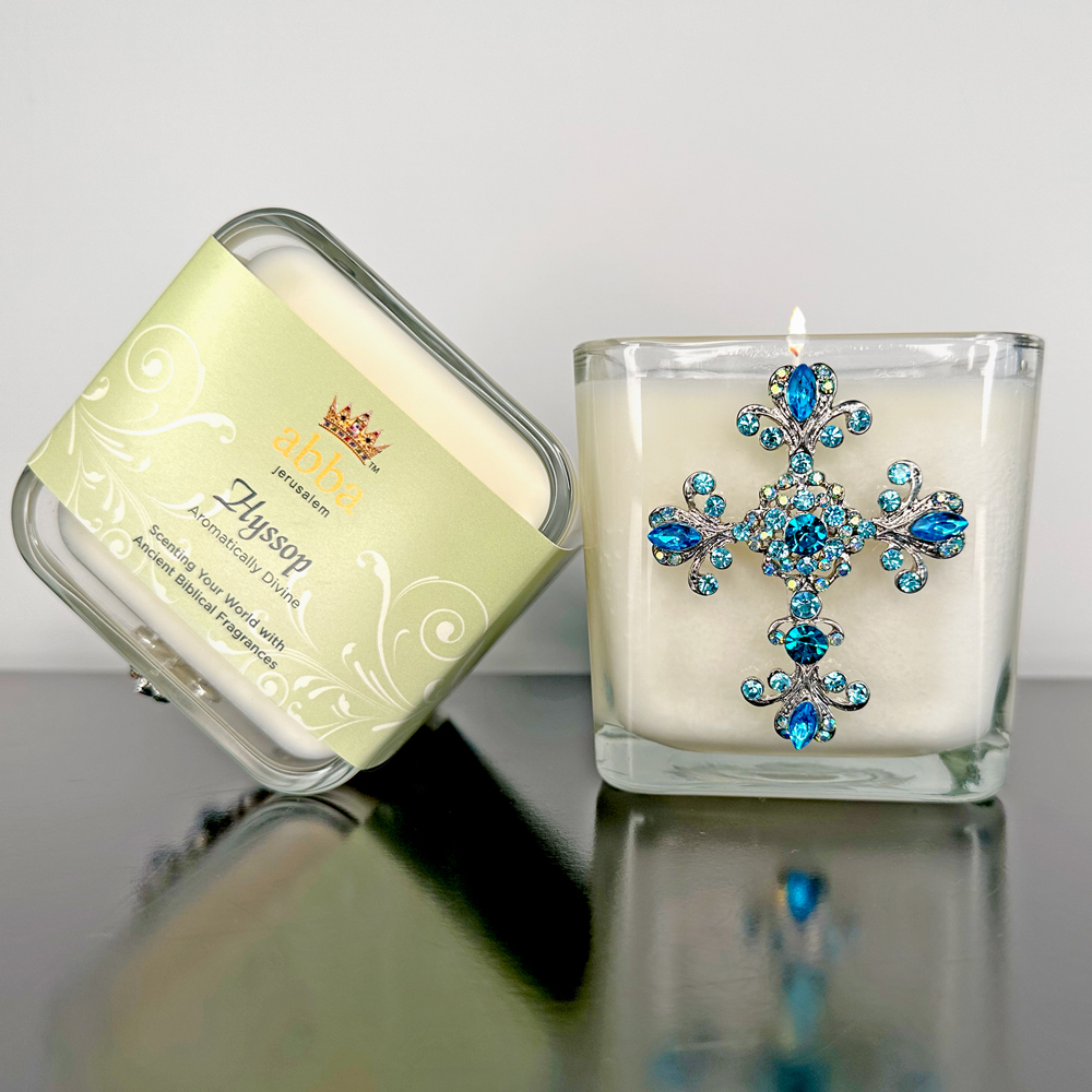 HYSSOP - JEWELED CROSS CANDLE -