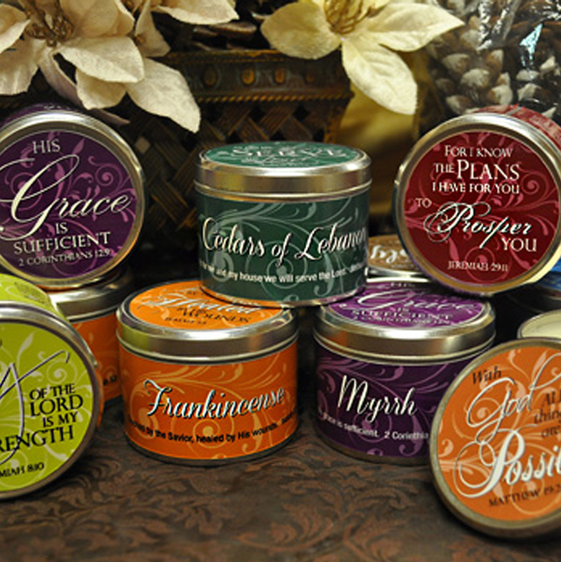 Scripture Candle Tins