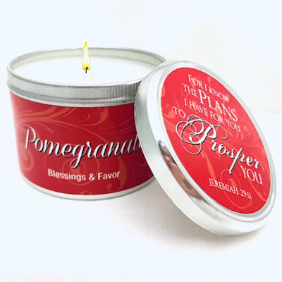 POMEGRANATE SCRIPTURE TIN "FOR I KNOW THE PLANS"