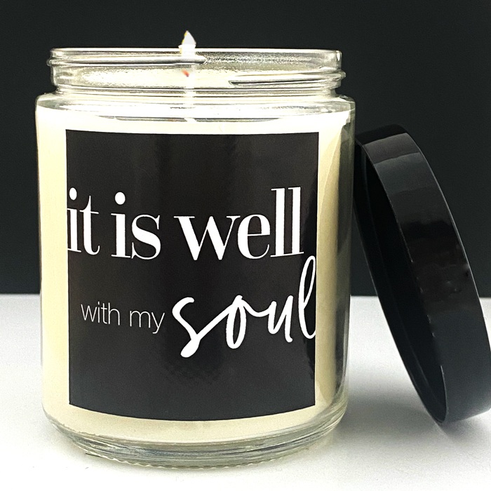 IT IS WELL - WHITE GARDENIA - GLASS CANDLE