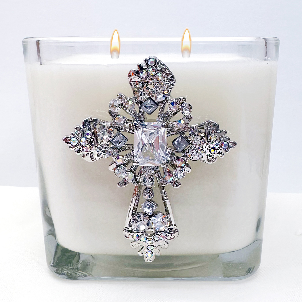SPIKENARD CHUNKY CRYSTAL CROSS CANDLE