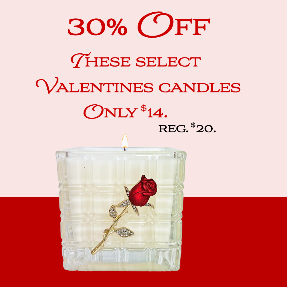 AGAPE - JEWELED ROSE CANDLE  - MEDIUM