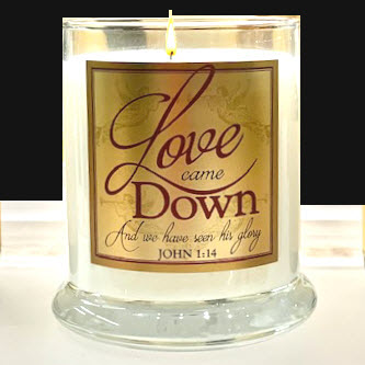 "LOVE CAME DOWN" GLASS CANDLE - FRANKINCENSE