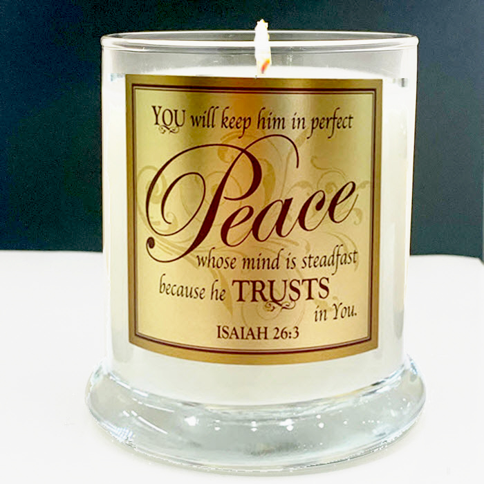 "PERFECT PEACE" GLASS CANDLE - SPIKENARD