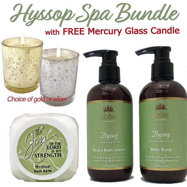 HYSSOP SPA SET WITH FREE HYSSOP MERCURY GLASS CANDLE -