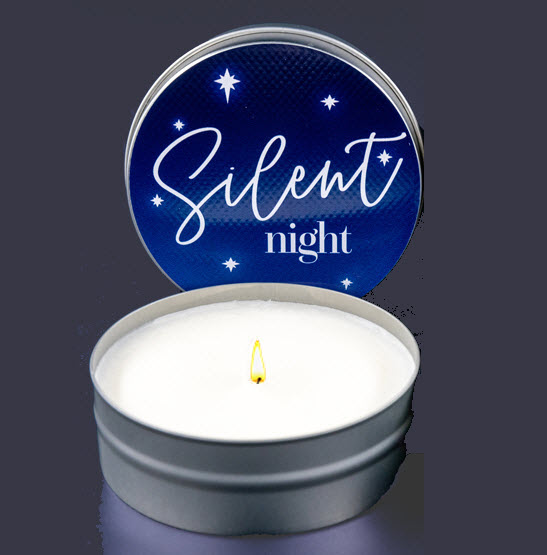 "SILENT NIGHT" CANDLE TIN -HOLIDAY BLEND