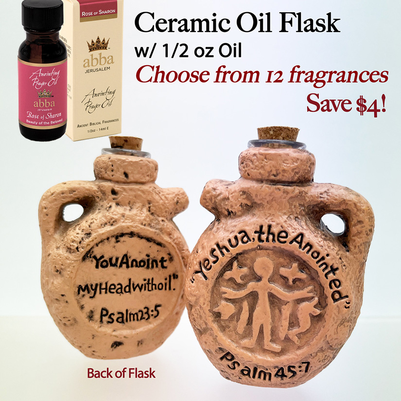 "YESHUA THE ANOINTED" OIL FLASK WITH 1/2 oz ANOINTING OIL