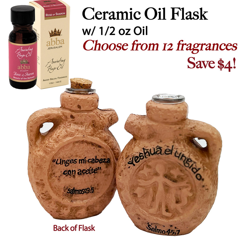 "YESHUA EL UNGIDO" OIL FLASK WITH 1/2 oz ANOINTING OIL-(SPANISH)