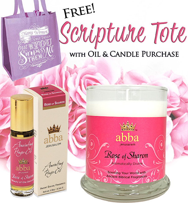 FREE SCRIPTURE TOTE WITH CANDLE & OIL PURCHASE