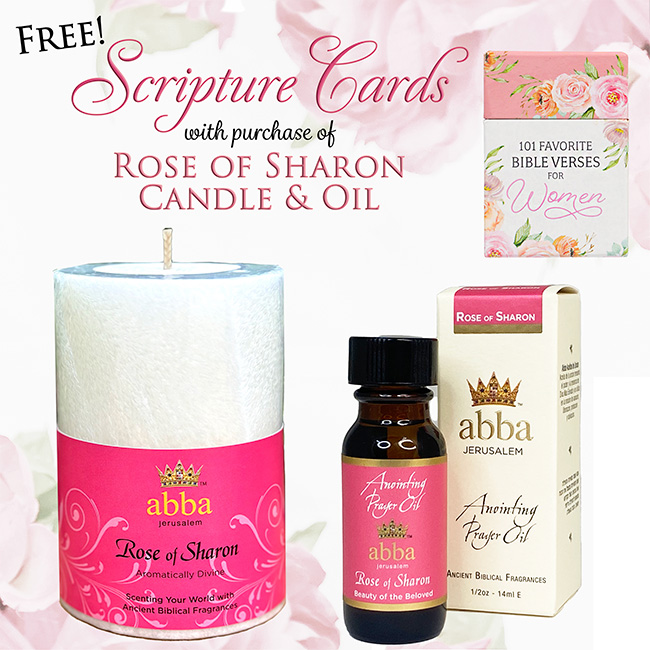 FREE SCRIPTURE CARDS WITH ROSE OF SHARON CANDLE & OIL