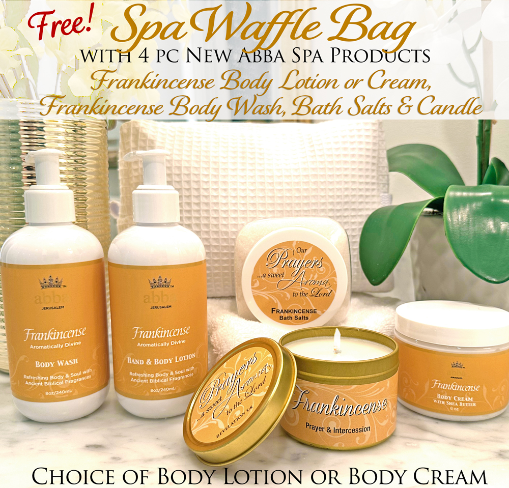 FRANKINCENSE 4 PC BUNDLE w/FREE WAFFLE BAG (Choose Lotion or Cream)