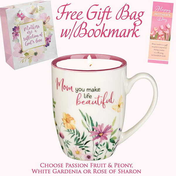 FREE GIFT BAG W/ BOOKMARK "BEAUTIFUL" MUG CANDLE