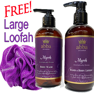 MYRRH SPA DUO with FREE LOOFAH! FRAGRANCE OF A QUEEN!