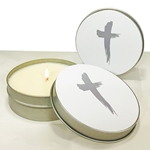 SAVE $3 - SILVER CROSS TIN CANDLE