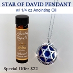 Diffuser Pendant - Open Star of David with 1/4oz Spikenard Anointing Oil-$22!