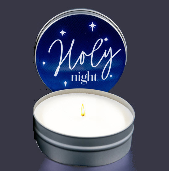 HOLIDAY CANDLE TIN - HOLY NIGHT - HOLIDAY BLEND