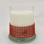 "BLING" GLASS CANDLE - FRANKINCENSE & MYRRH - Red