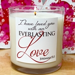 "EVERLASTING LOVE" GLASS CANDLE - POMEGRANATE/PLUM