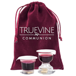 10 - COMMUNION CUPS WITH WAFERS IN VELVET POUCH