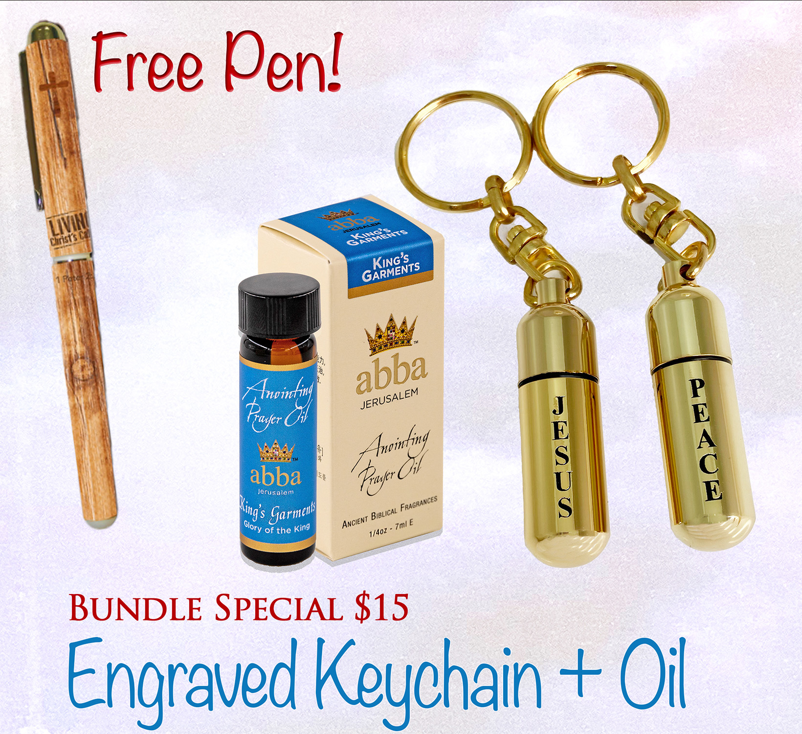 FREE PEN WITH KING'S GARMENTS OIL & KEYCHAIN