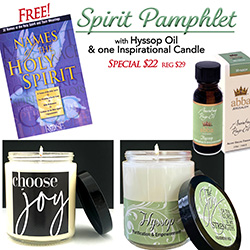 NAMES OF THE SPIRIT PAMPHLET WITH HYSSOP OIL & CANDLE