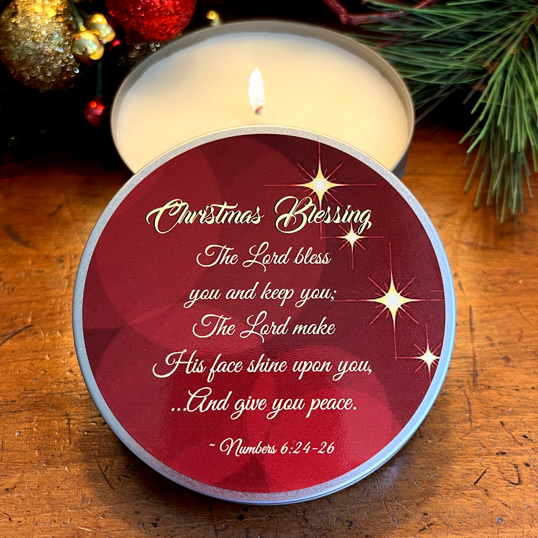 "CHRISTMAS BLESSING" CANDLE - FROSTED BERRY