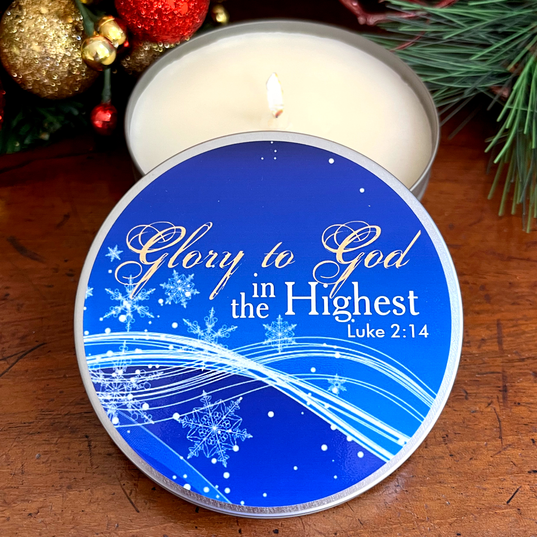 "GLORY TO GOD IN THE HIGHEST" CANDLE - FRANKINCENSE & MYRRH