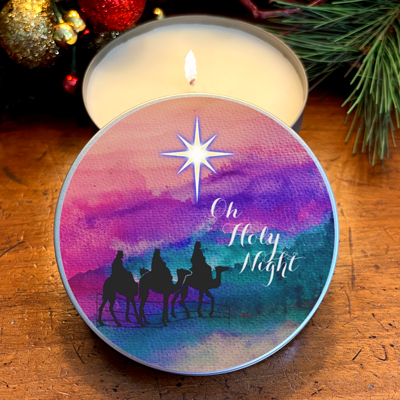 "OH HOLY NIGHT" CANDLE TIN - GIFTS OF THE MAGI