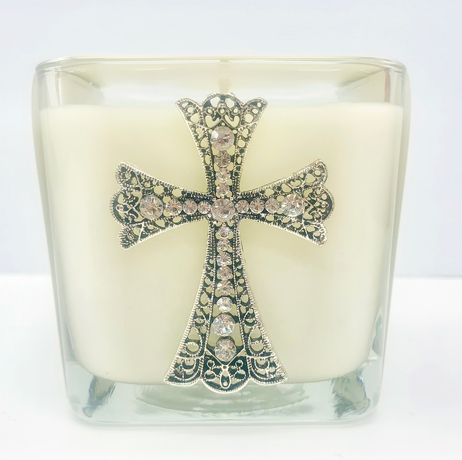 COVENANT JEWELED CROSS CANDLE