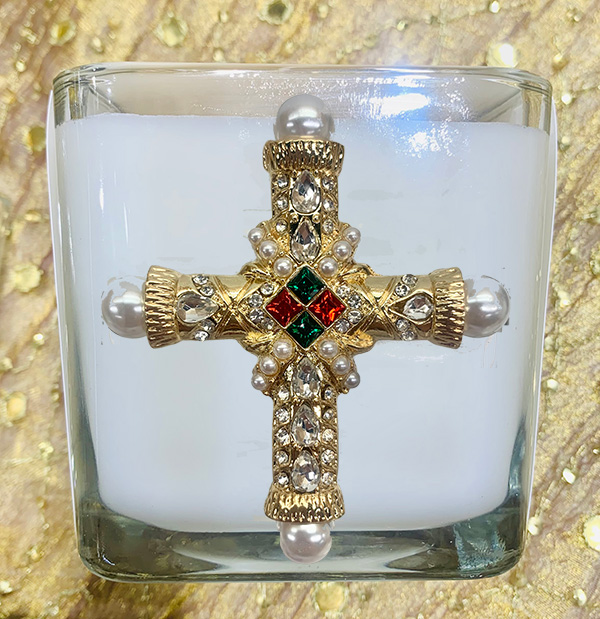 JEWELED CROSS CANDLE - COMING SOON