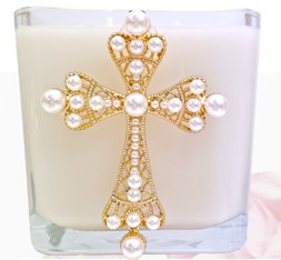 FRANKINCENSE MULTI PEARL CROSS CANDLE