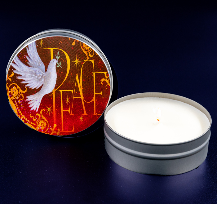 PEACE DOVE TIN CANDLE - ORANGE SPICE