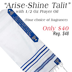 TALIT - ARISE SHINE  (Isaiah 61:1)- BLUE w/ 1/2 OZ PRAYER OIL