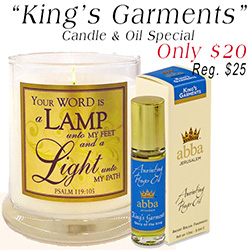 KING'S GARMENTS CANDLE AND 1/3 oz ROLLON BUNDLE