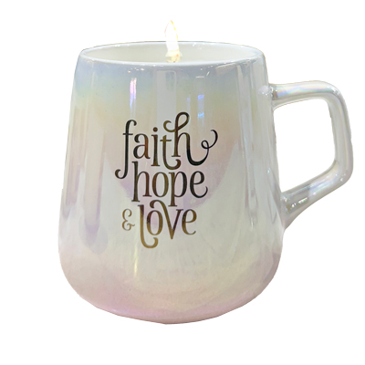 FAITH HOPE & LOVE COVENANT MUG CANDLE