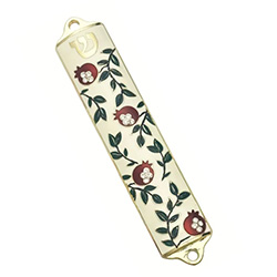 MEZUZAH - JEWELED POMEGRANATE WITH SHIN